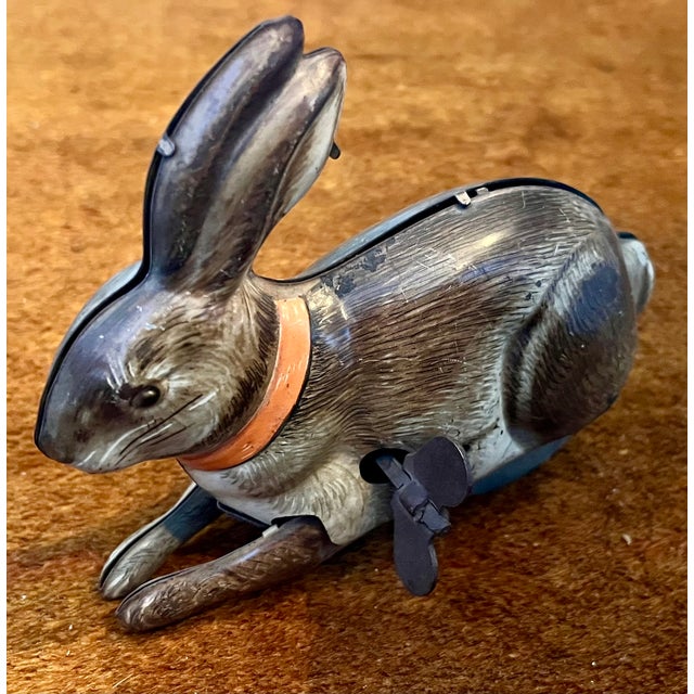 Lithographed Tinplate Clockwork Bunny Rabbit or Hare by the Automatic Toy Co. Staten Island, New York Circa 1930 For Sale - Image 14 of 18