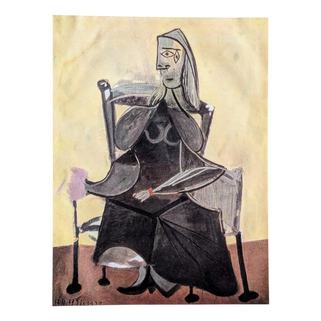 Pablo Picasso, Portrait of a Woman, Color Offset Lithograph on Pur de Marais Fil Paper, 1943 For Sale