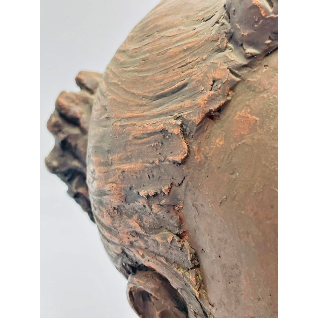 1970s Katherine Kadell Clay Bust Sculpture Female Portrait, Los Angeles Modern Art For Sale - Image 12 of 18