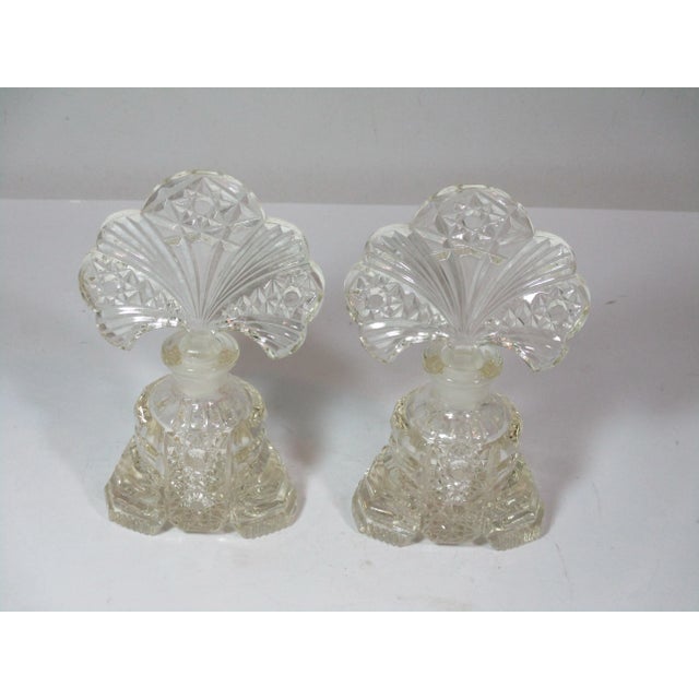 Vintage 1960s Deco Crystal Perfume Bottles - a Pair For Sale - Image 9 of 9