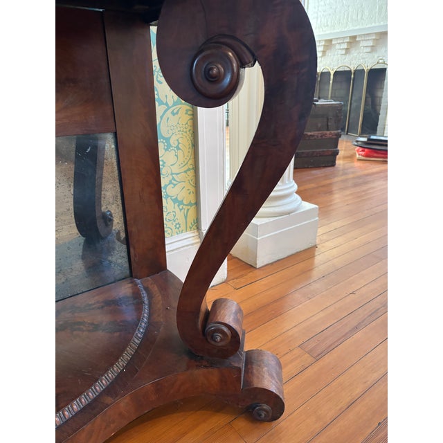 American Mid 19th Century Empire Pier Table and Mirror, Attributed For Sale - Image 3 of 6
