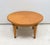1940s French Circular Coffee Table in Oak on Tapered Legs Ending in Brass Sabots For Sale - Image 5 of 7