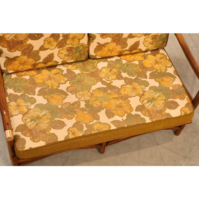 Vogue Coastal Vintage Rattan Bamboo Loveseat For Sale - Image 9 of 18