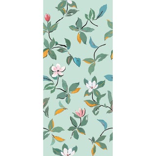 Large Scale, Magnolias Wallpaper by Paule Marrot in Pale Green For Sale