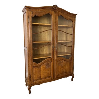 Vintage French Bookcase in Oak For Sale