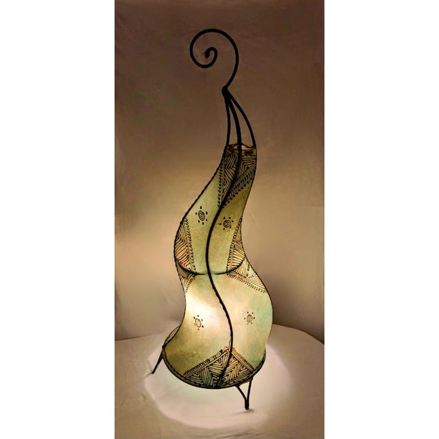 Contemporary 27" Light Turquoise Dansing Moroccan Traditional Henna Lamp For Sale In Orlando - Image 6 of 9