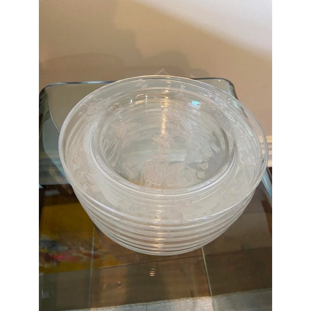 2020s Set of 8 Varga “Springtime” Hand-Engraved Crystal Plates – Butterfly & Dragonfly Motif For Sale - Image 5 of 8