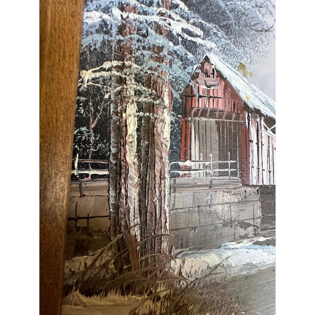 Vintage 1970s Oil Painting on Canvas by Artist K. Michaelson, Original Frame For Sale In Buffalo - Image 6 of 10