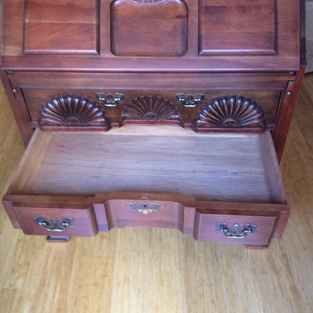 Wood 1980s Maddox Solid Cherry Wood Secretary Desk - 2 Pieces For Sale - Image 7 of 12
