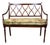 Mahogany Sheraton Style Caned Settee With Floral Silk Cushion, 1990s For Sale