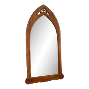 Mid-Century Modern Danish Wooden "Arch" Gothic Mirror