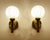 Pair of large vintage danish modern glass and brass sconces by Abo Randers Denmark Very good condition, some patina to...