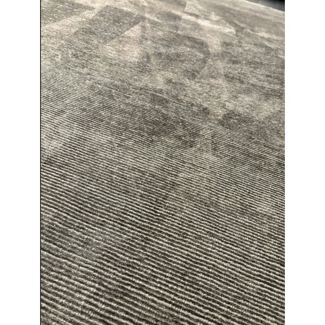 Restoration Hardware Rowe Rug – 9’ X 12’ Graphite | Hand-Knotted Wool & Viscose For Sale - Image 11 of 18