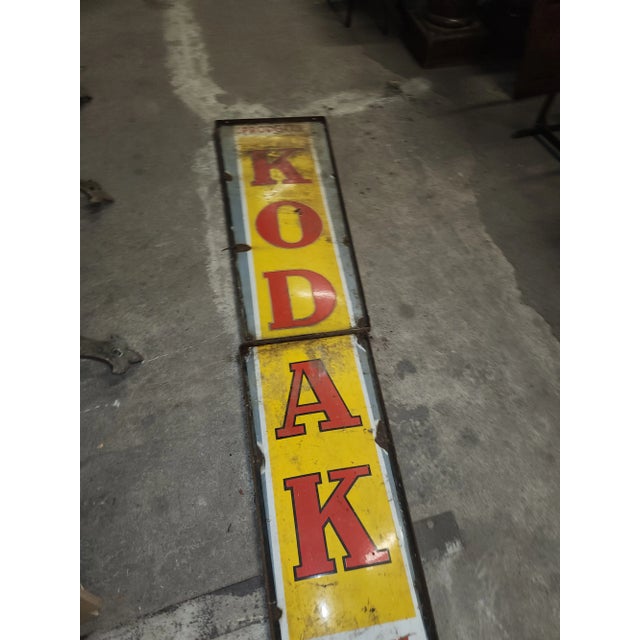 Yellow Enamel Kodac Sign, 1920s For Sale - Image 8 of 9