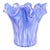 Vintage MCM Murano “Lavorazione Arte” Blue Ribbed Ruffle Art Glass Vase For Sale
