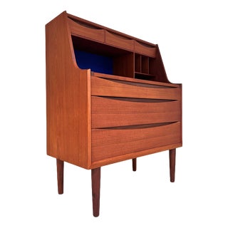Teak Secretary with Dressing Table and Mirror, Denmark For Sale