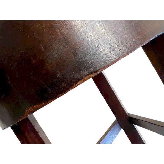 Wood Art Deco Style Wood and Fabric Stool, 1950s For Sale - Image 7 of 9