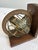 1990s Vintage MCM Italian Armillary Sphere Zodiac Brass and Wood Bookends-Pair For Sale - Image 5 of 5