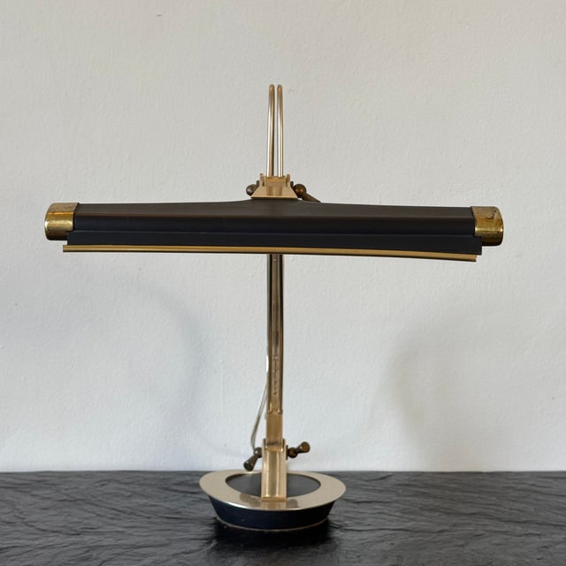 Mid-Century American Table Lamp With Harp Details For Sale - Image 4 of 7