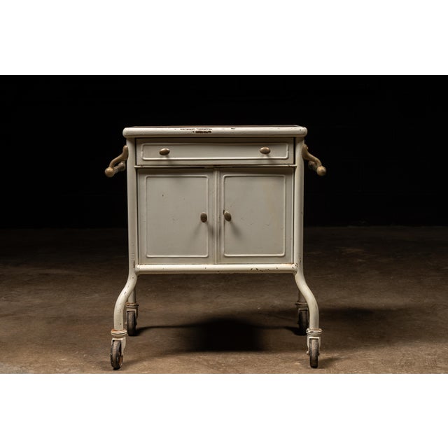 Metal Early 20th Century Steel Dental Cabinet Cart For Sale - Image 7 of 11