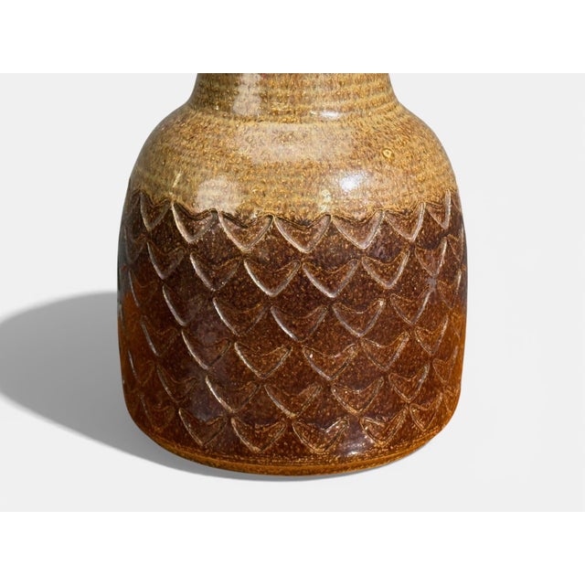 Søholm Stentøj, Table Lamp, Brown Glazed Ceramic, Denmark, 1970s For Sale In New York - Image 6 of 10