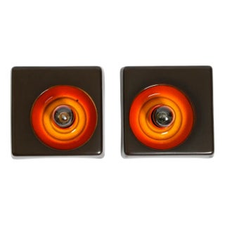 Space Age Ceramic Wall Lamps, 1970s, Set of 2 For Sale