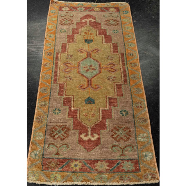 Turkish Mini Rug Oriental Hand Knotted Vintage Rug 1'7" x 3'3" #21229 Explore a curated collection of hallway runners,...