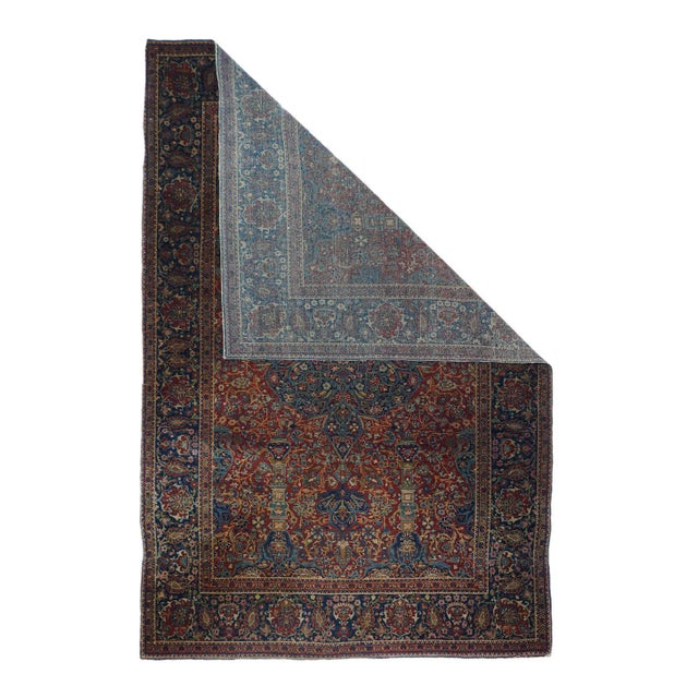 Antique Mohtasham Kashan Rug 4'2'' x 6'7''. The Revival Period rugs woven by two generations of Mohtashams, from 1880 to...