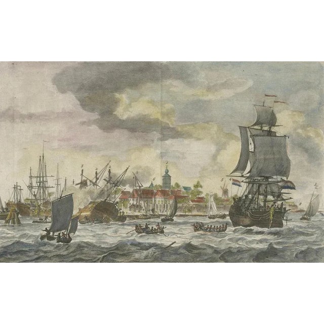 Vinkeles, 1779 View of Onrust Island Near Batavia with Voc Shipyard Activity, 1779, Print For Sale - Image 9 of 10