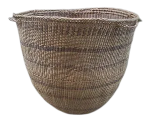 Vintage Striped Yanomami Gathering Basket