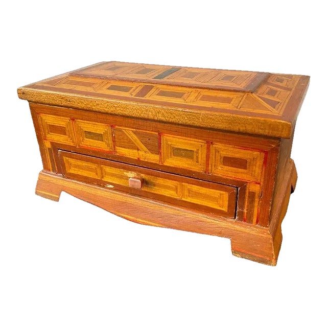 1910 Matchstick Jewlry Box For Sale