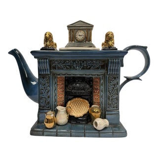 Late 20th Century Signed Paul Cardew Limited Edition Classical Fireplace Novelty Teapot For Sale