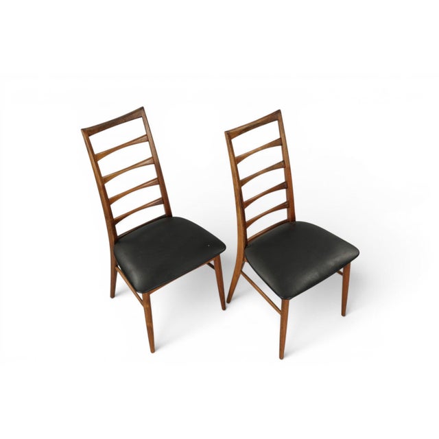 Mid 20th Century Mid 20th Century Set of Six Attributed to Niels Koefoed "Lis" Ladderback Dining Chairs in Rosewood For Sale - Image 5 of 8