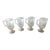 Set of 4 Vintage Milk Glass Gold Rim Irish Pedestal Shamrock Coffee Mugs For Sale