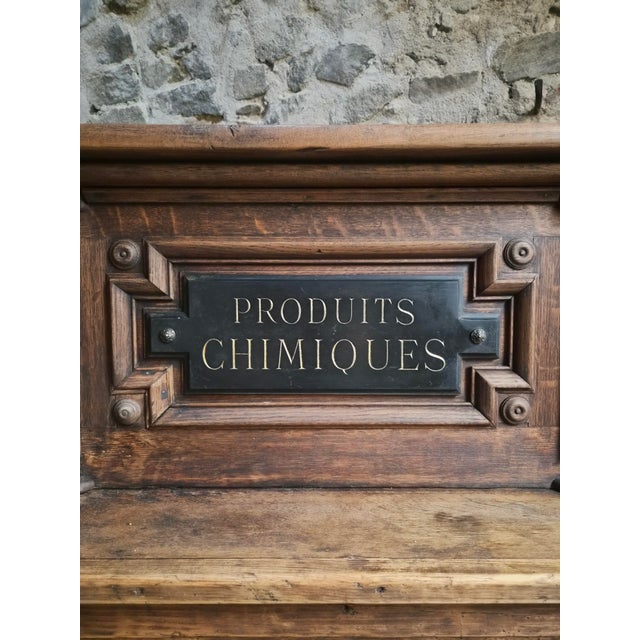 Wood Antique Oak Pharmacy Counter, 1890s For Sale - Image 7 of 18
