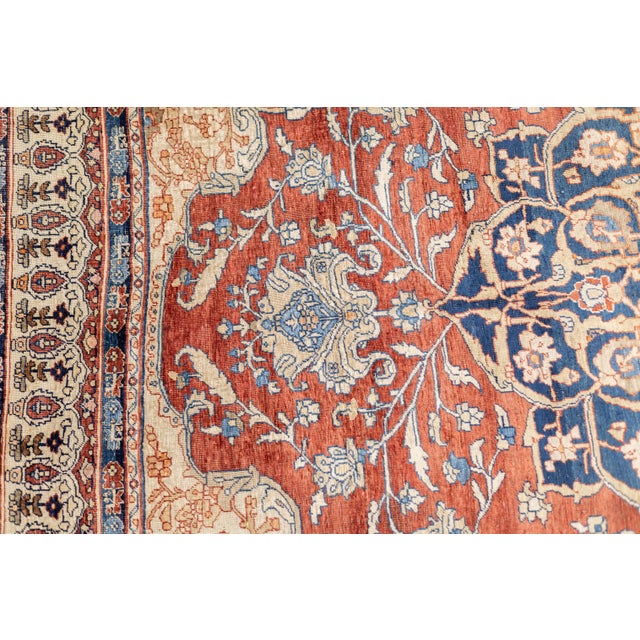 Beige Antique Fine and Rare Persian Heriz Rug 4'7" X 6’6" For Sale - Image 8 of 9