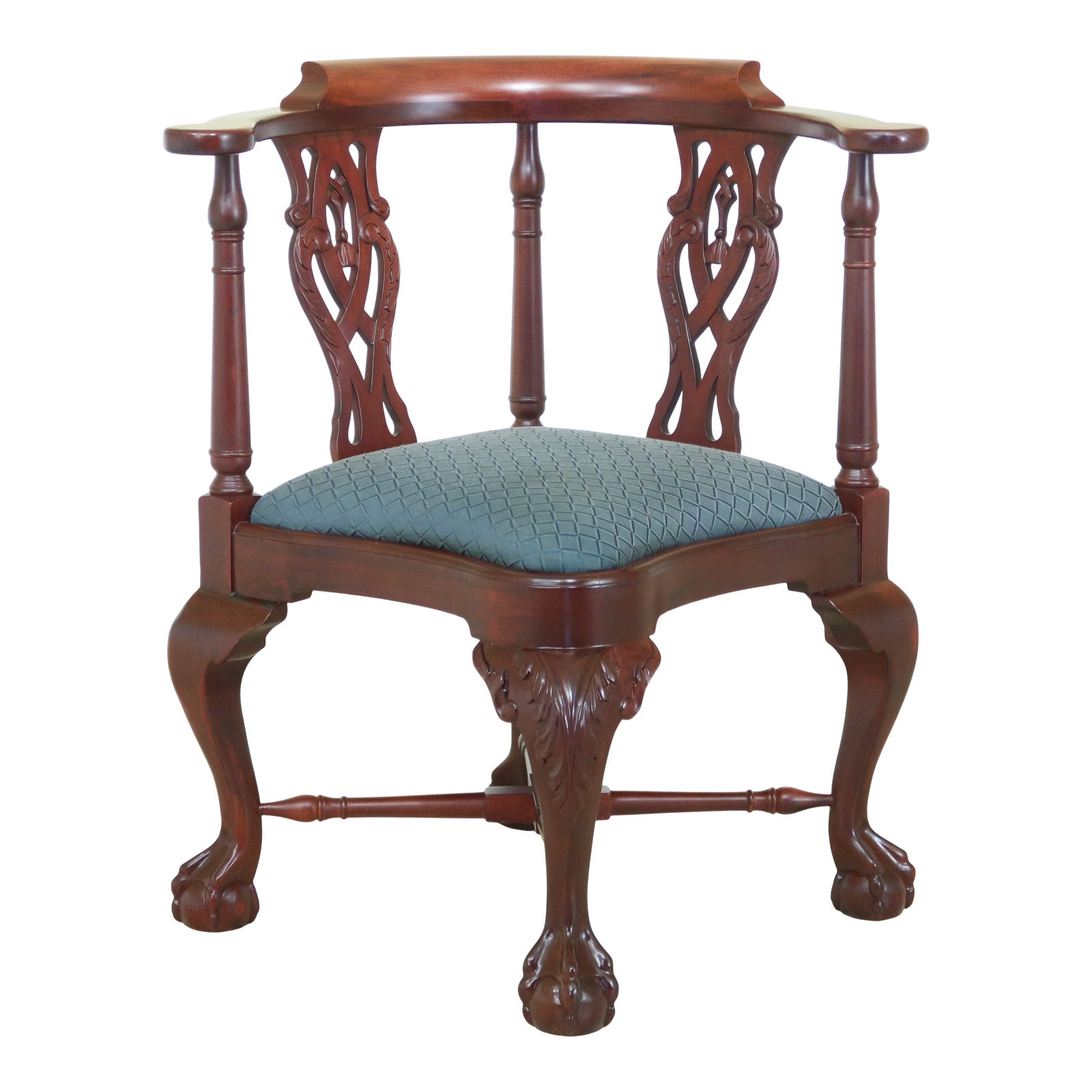 Chippendale Style Ball & Claw Cherry Corner Chair Chairish