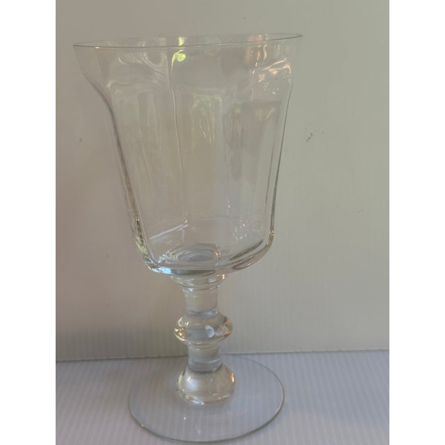Modern Vintage 1960s Lenox "Antique Clear" Pattern Crystal Water Goblet 6.75" Tall Baluster Set of Ten(10) For Sale - Image 3 of 16