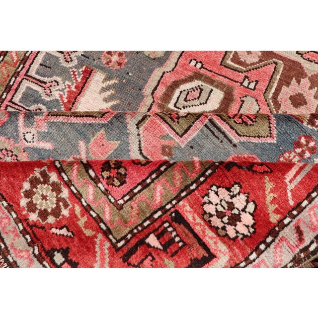 Early 20th Century Antique Caucasian Karabagh Gallery Runner With Large Medallions of Pink and Red For Sale - Image 12 of 12