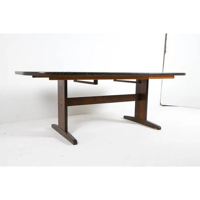 1960s Danish Oak and Tile Dining Table With Leaf by Poul H. Poulsen For Sale In Philadelphia - Image 6 of 13