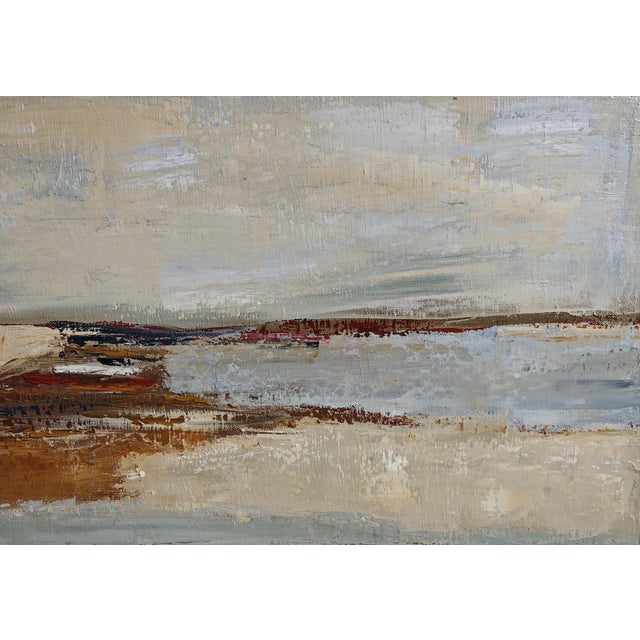 Entre Deux Rives, Contemporary Abstract Seascape Oil Painting, Framed by Sophie Dumont For Sale - Image 4 of 9