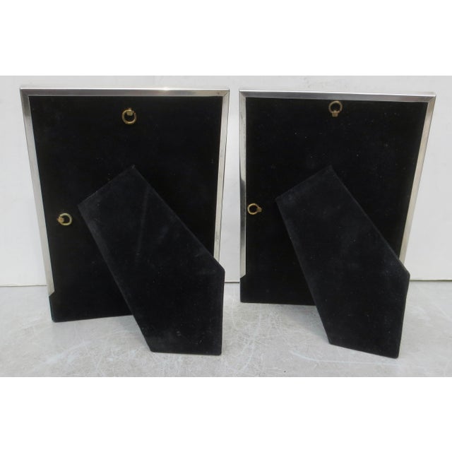 Modern Reed and Barton Sterling Silver Photo Frames- A Pair of 2 (6 X 8) For Sale - Image 3 of 6