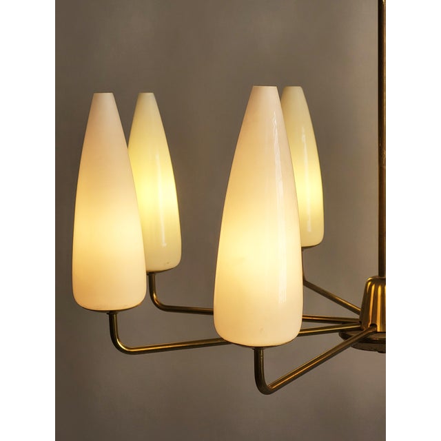 Mid-Century Modern Austrian Brass Chandelier by Rupert Nikoll, 1950s For Sale - Image 11 of 13