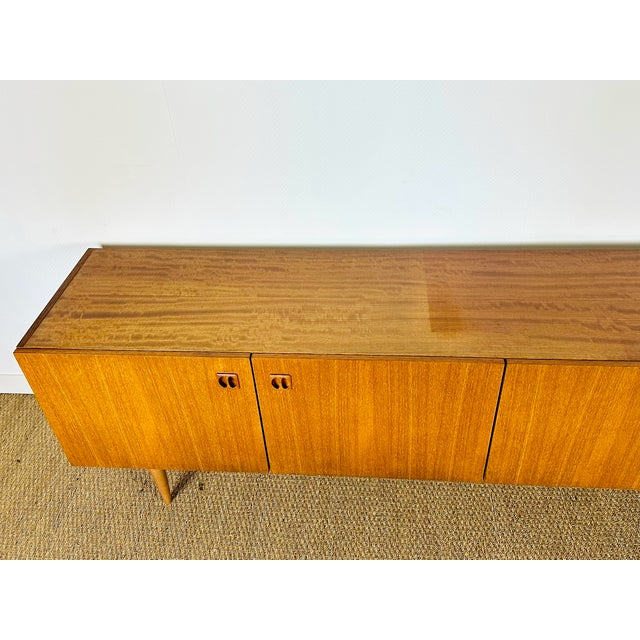 Scandinavian Teak Sideboard with Four Doors and Tapered Legs, 1960s For Sale - Image 4 of 18