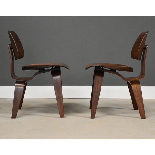 Mid-Century Modern Refinished Charles and Ray Eames DCW Herman Miller Walnut Dining Chairs - Set of 4 For Sale - Image 3 of 11