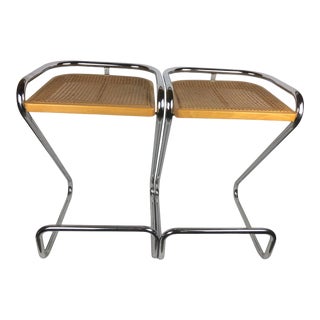 Breuer Style Vintage Counter Stools - a Pair For Sale