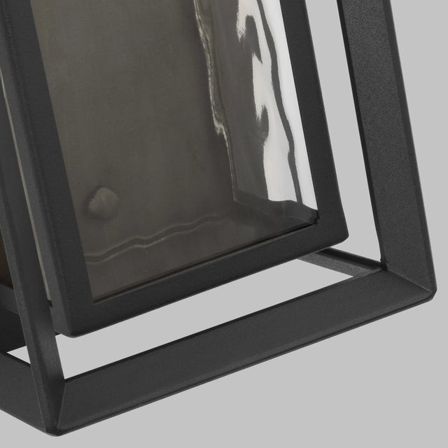 Visual Comfort Sean Lavin by Visual Comfort Studio Urbandale 1-Light Outdoor Small LED Lantern Sconce in Textured Black For Sale - Image 4 of 6