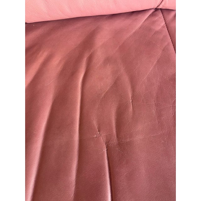 Postmod Pink Leather Loveseat W/ Otto For Sale - Image 13 of 18