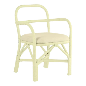 Ginny Rattan Indoor/Outdoor Dining Chair, Cream