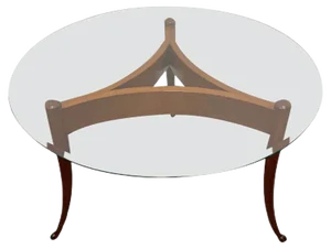 Round Coffee Table with Beveled Glass